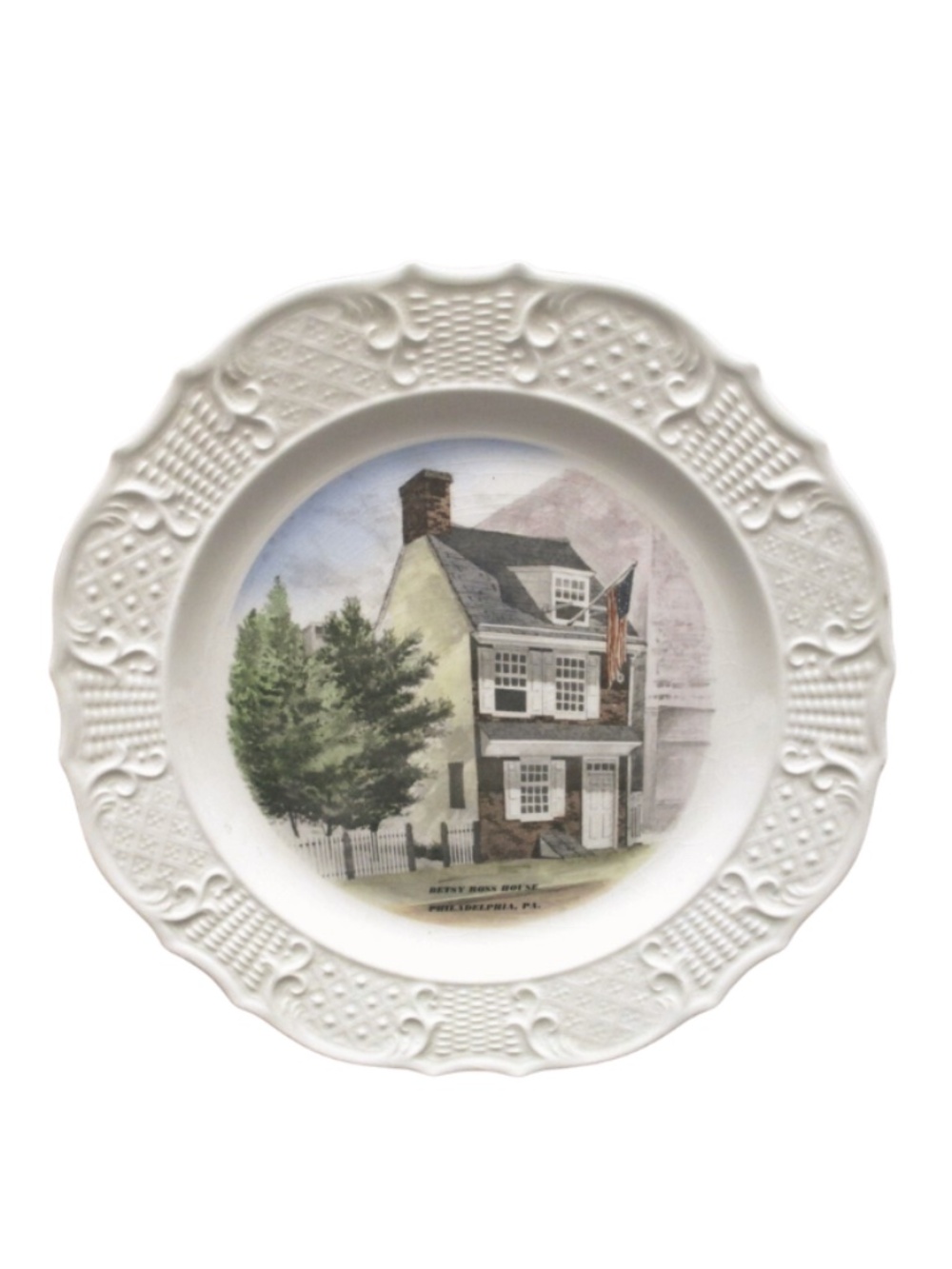 Vintage Betsy Ross House Philadelphia PA Collector Plate Delano Studios